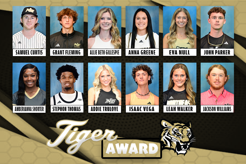 Recipients of the 2025 Tiger Award at Northeast Mississippi Community College.